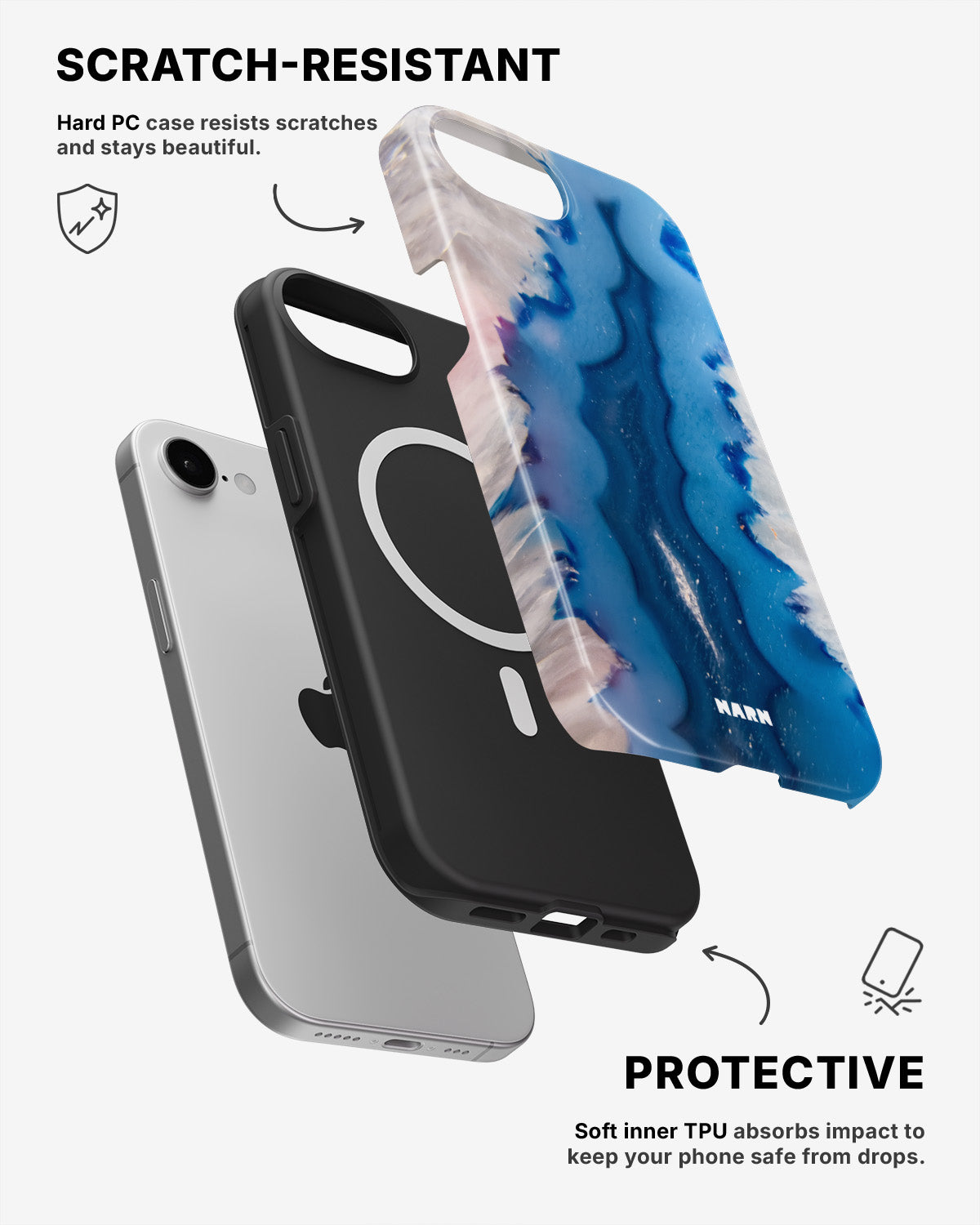 iPhone 17e Tough Case – Blue Agate - View 2