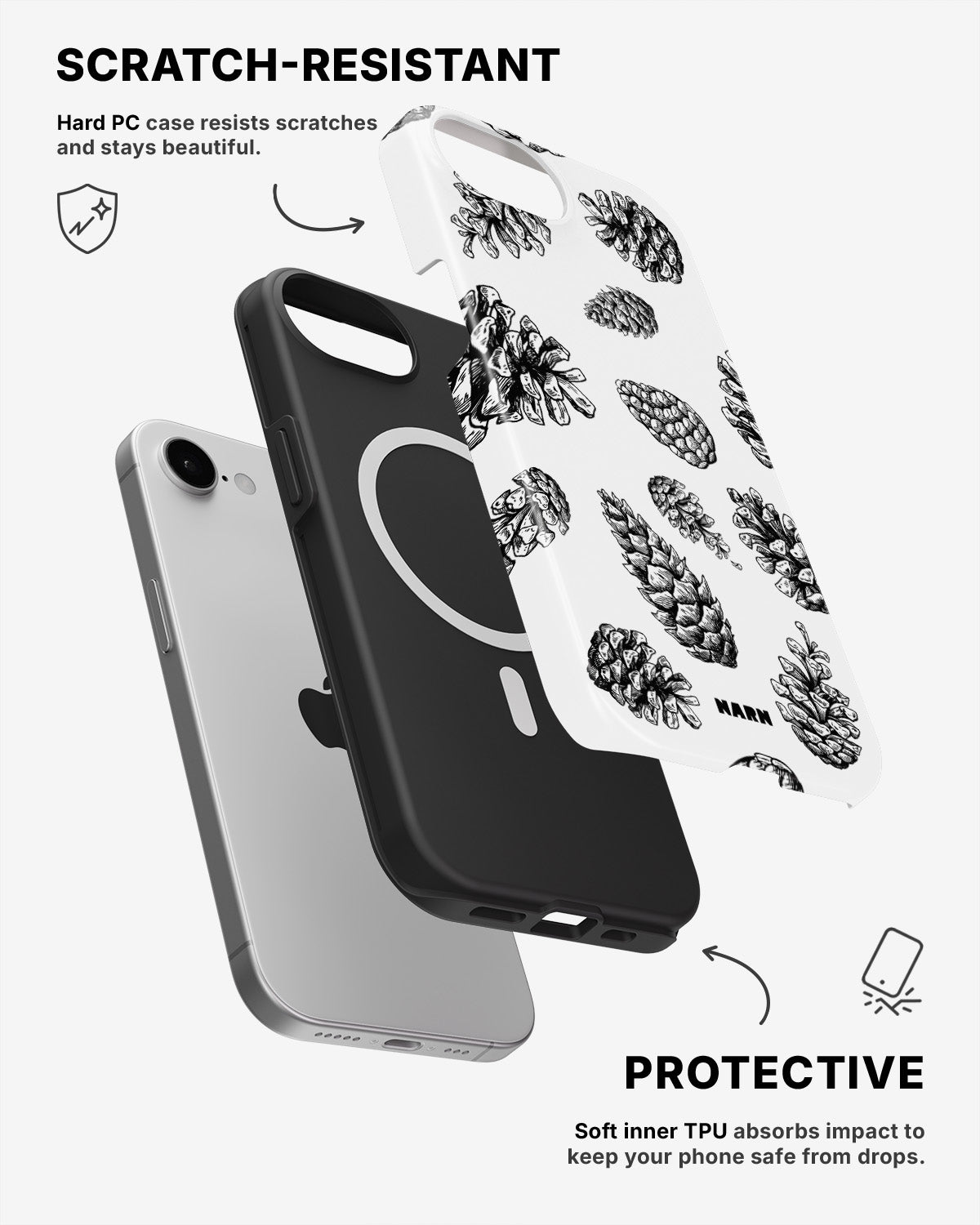 iPhone 17e Tough Case – Pine Cones - View 2
