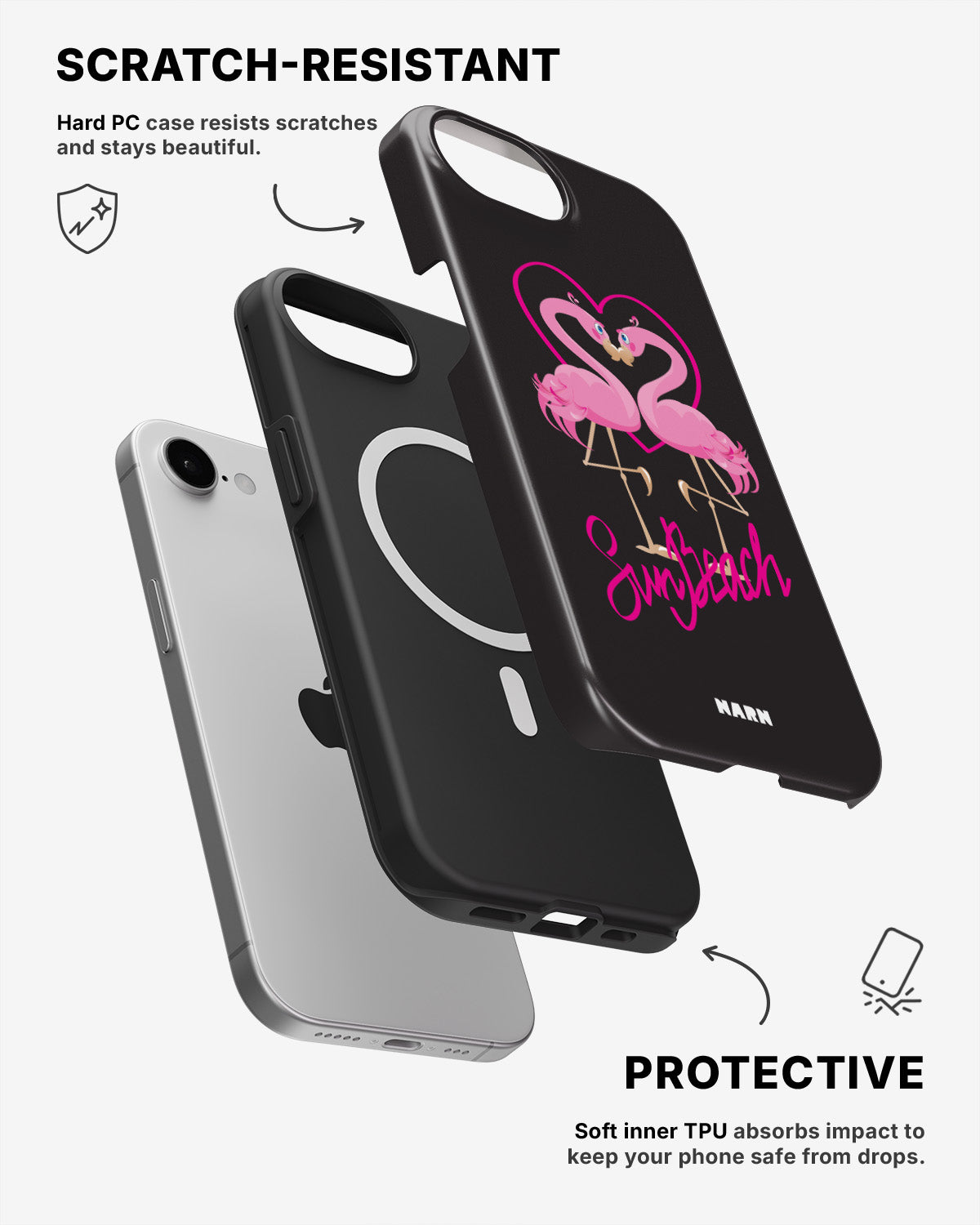 iPhone 17e Tough Case – Beach Flamingo - View 2
