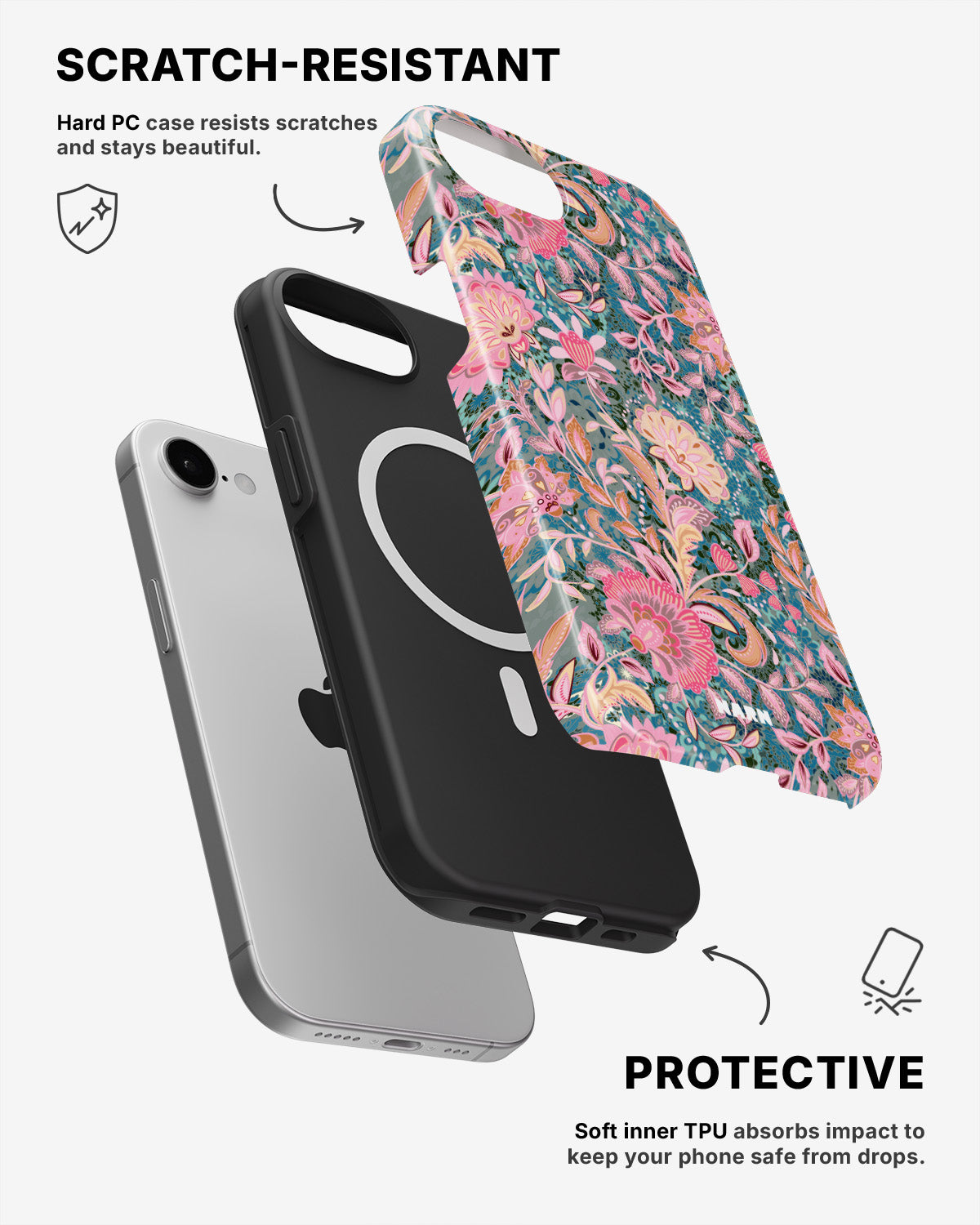 iPhone 17e Tough Case – Fantasy Flowers - View 2