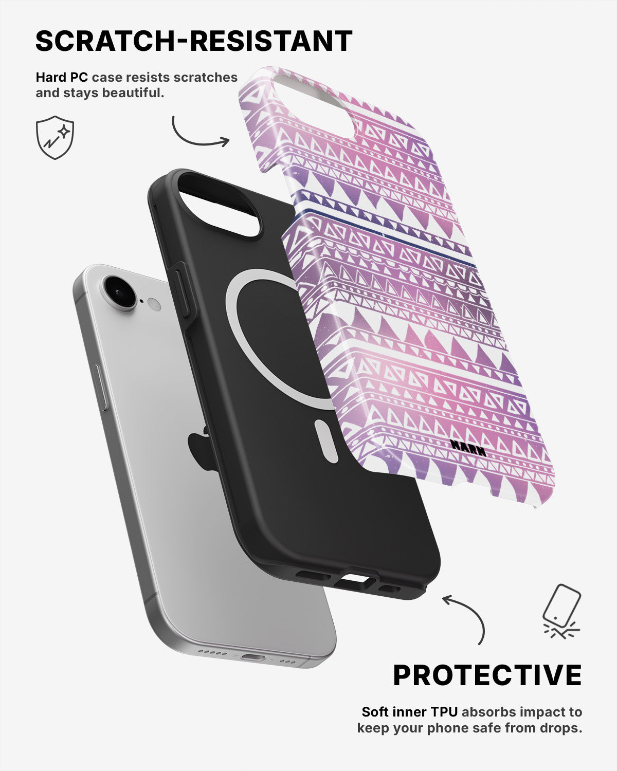 iPhone 17e Tough Case – Purple Aztec - View 2
