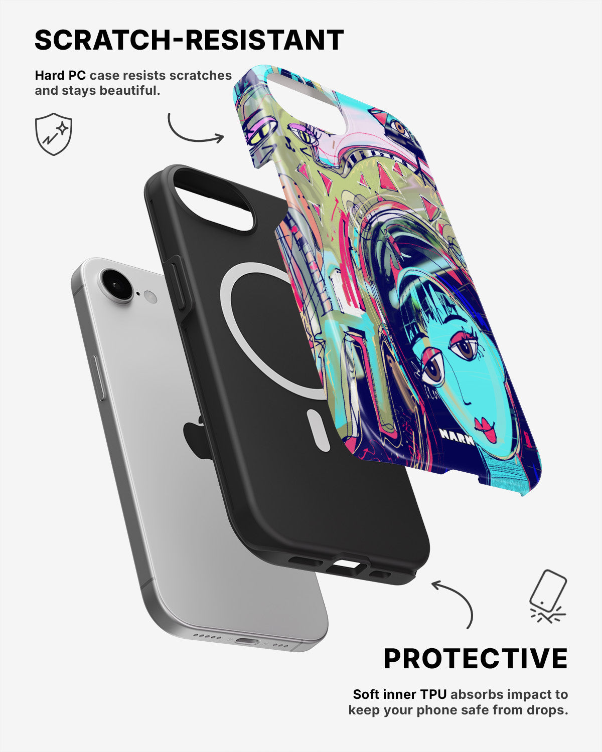 iPhone 17e Tough Case – Abstract Cat - View 2