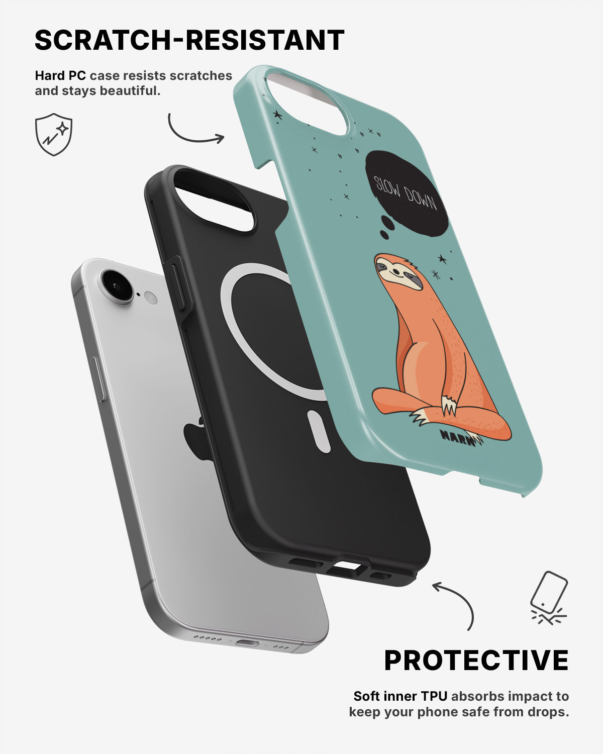 iPhone 17e Tough Case – Slow Down Sloth - View 2