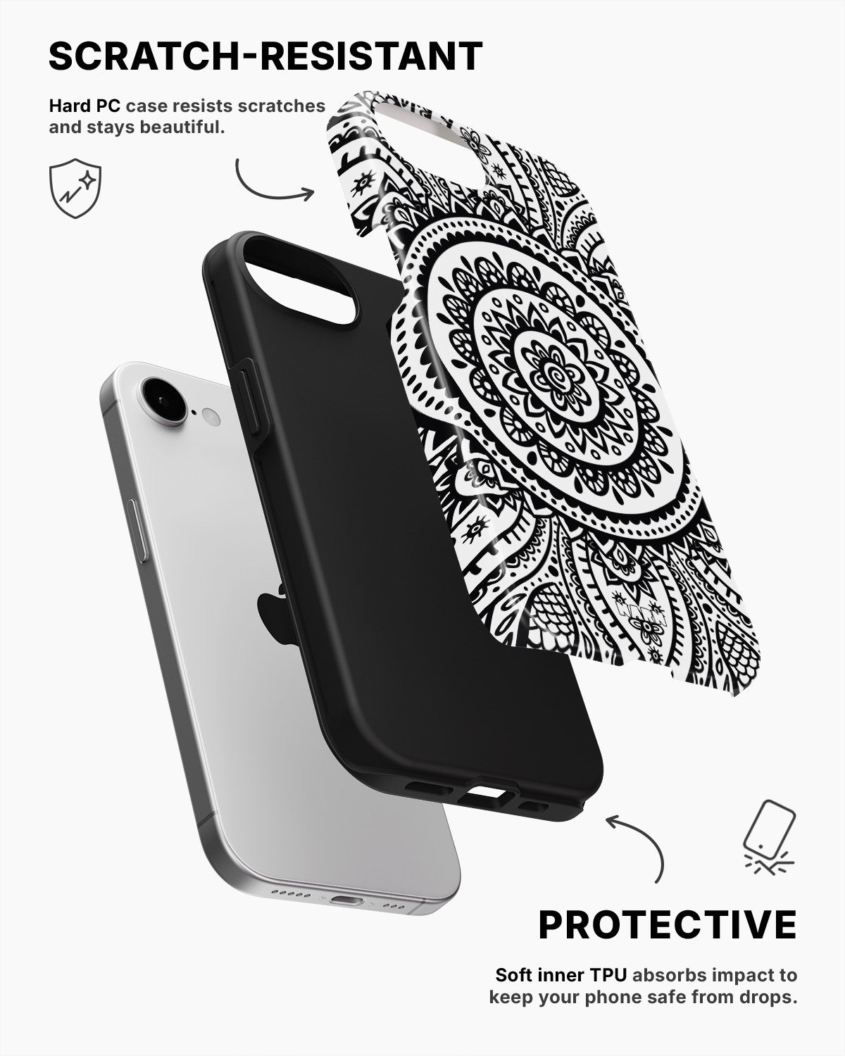 iPhone 17e Tough Case – Henna Mandala - View 2