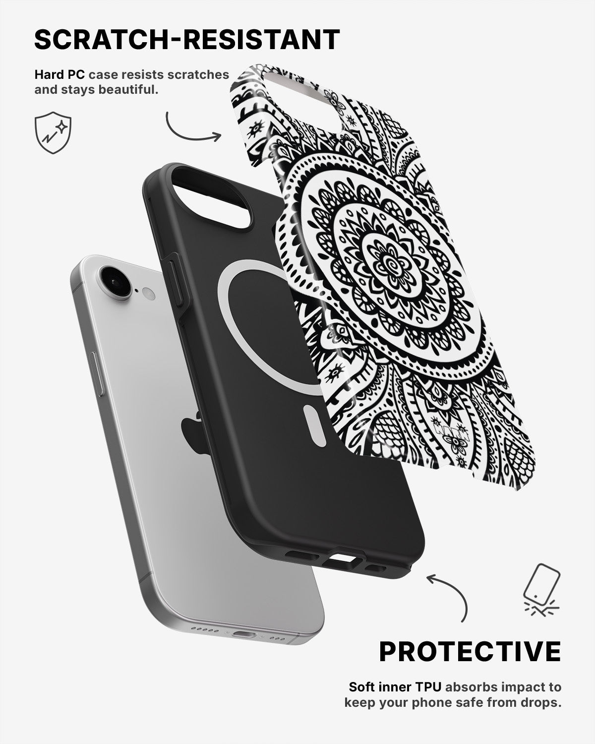 iPhone 17e Tough Case – Henna Mandala - View 2