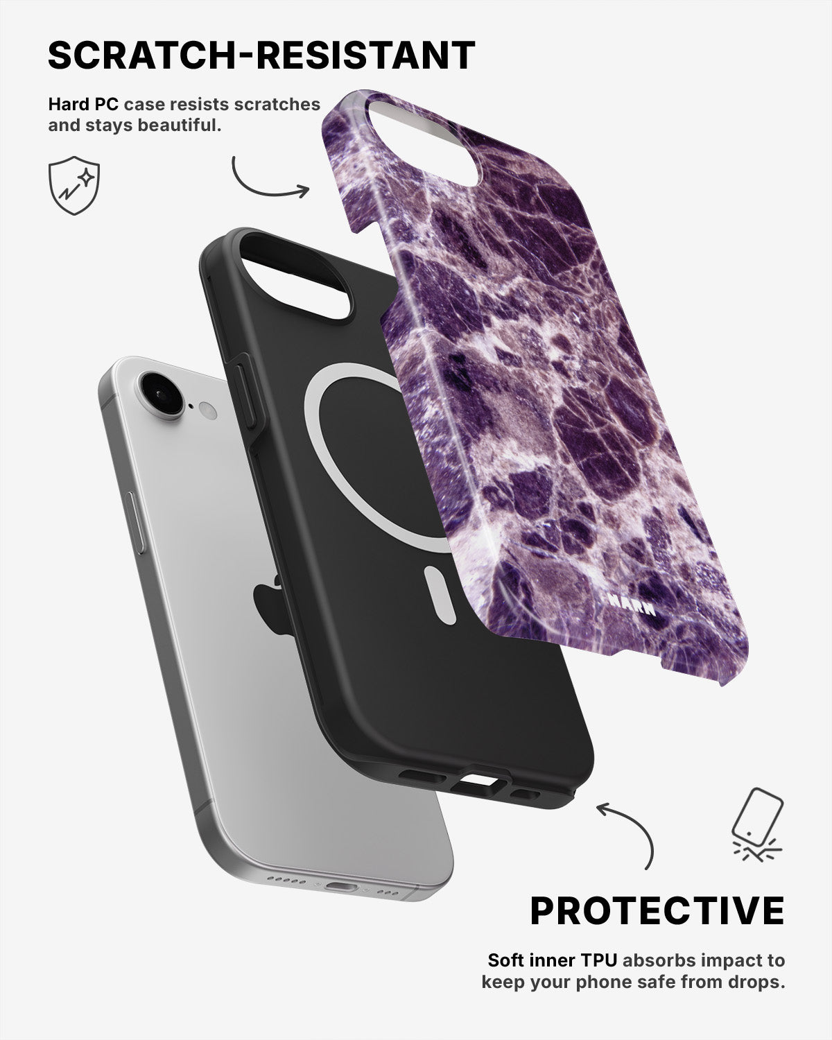 iPhone 17e Tough Case – Purple Marble - View 2