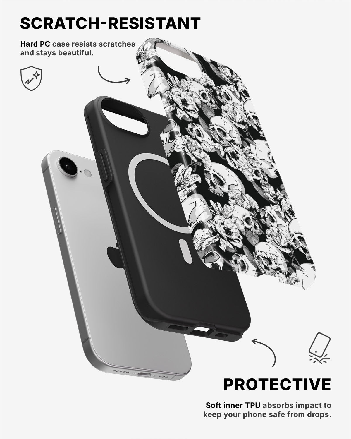 iPhone 17e Tough Case – Skull Garden - View 2