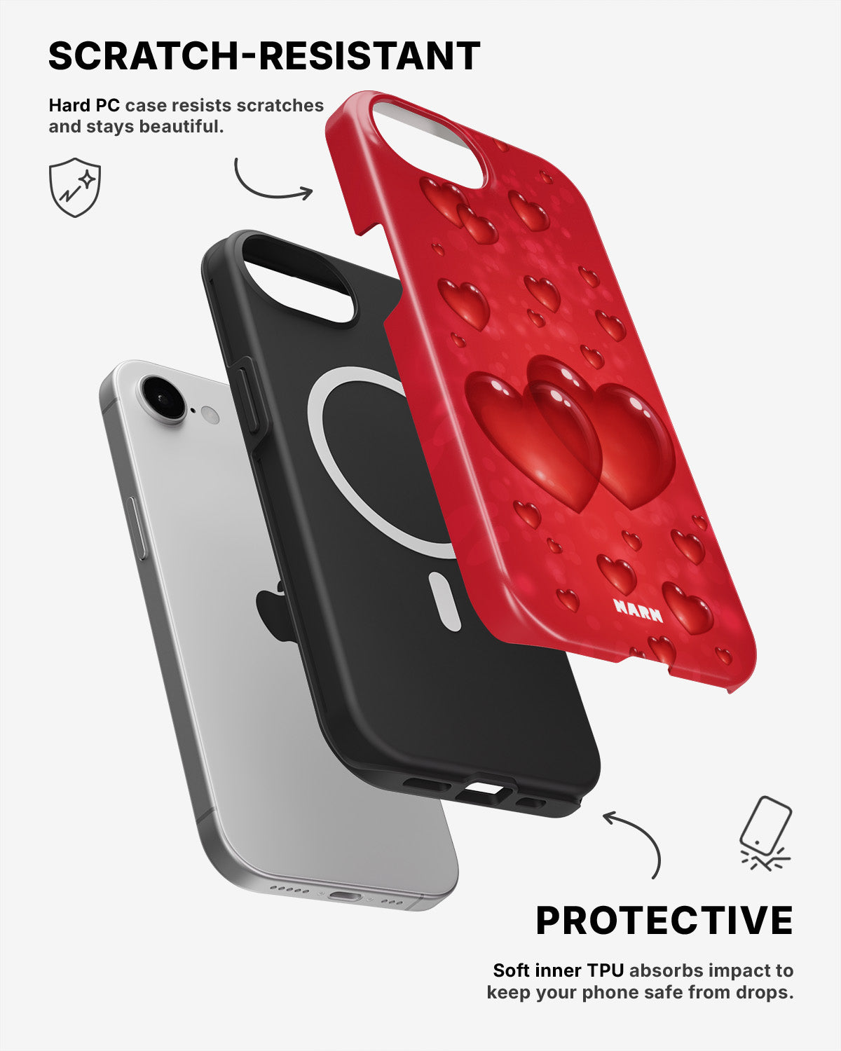 iPhone 17e Tough Case – Red Romance - View 2