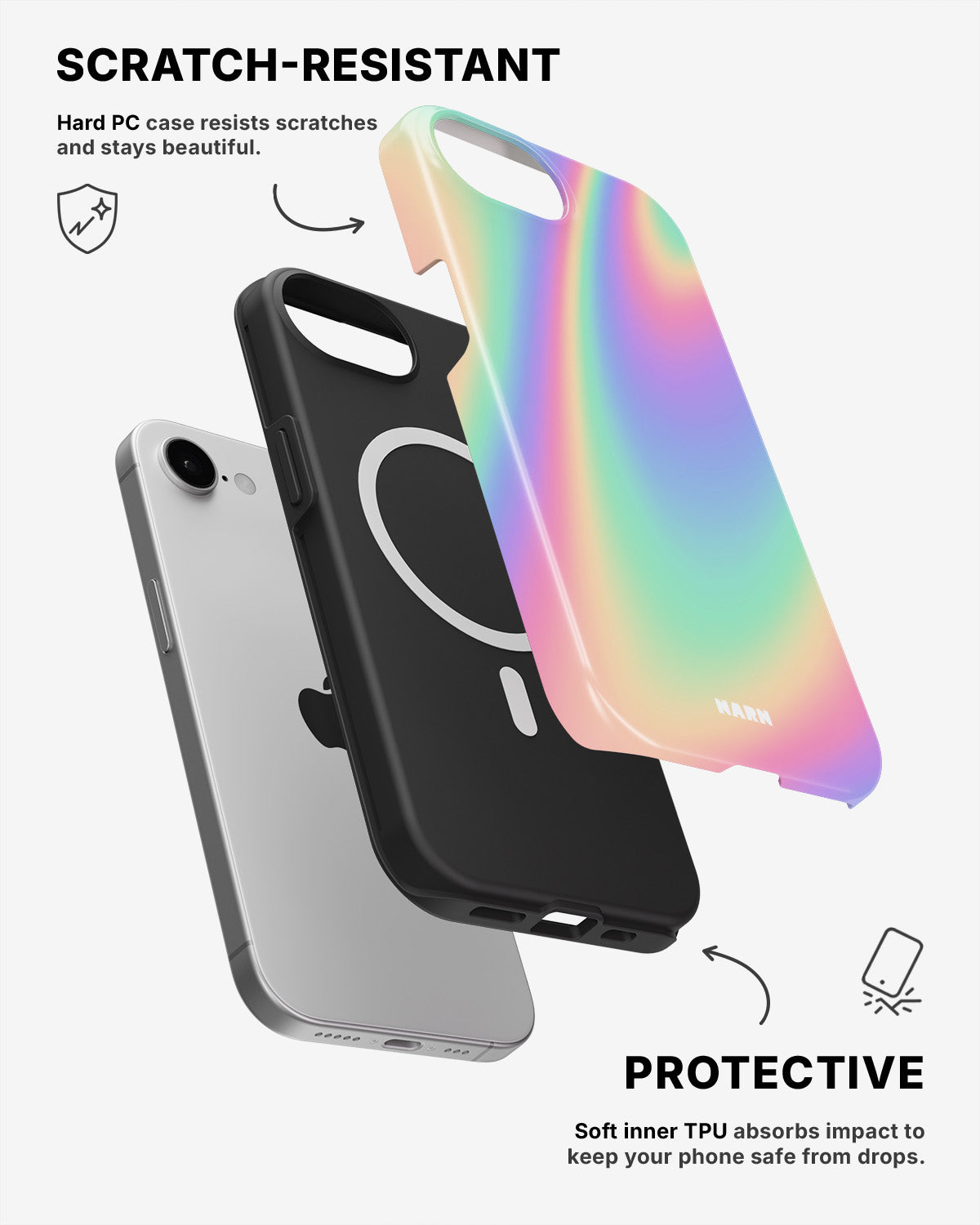 iPhone 17e Tough Case – Rainbow Haze - View 2