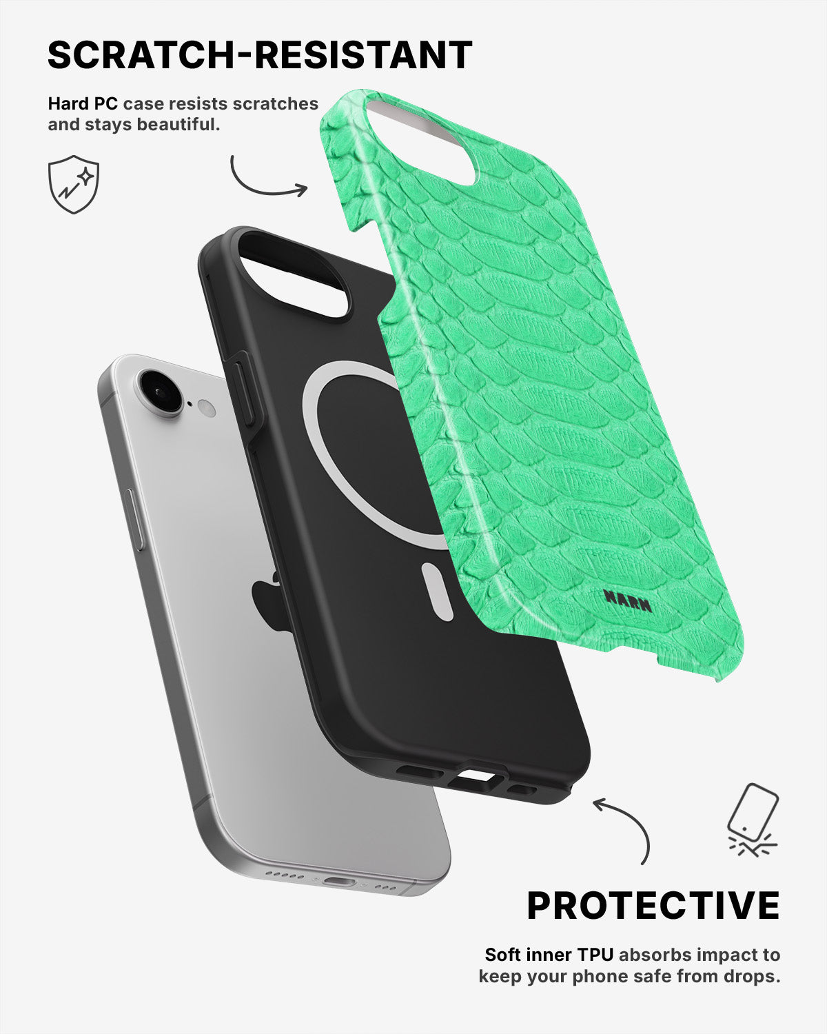 iPhone 17e Tough Case – Turquoise Snake - View 2