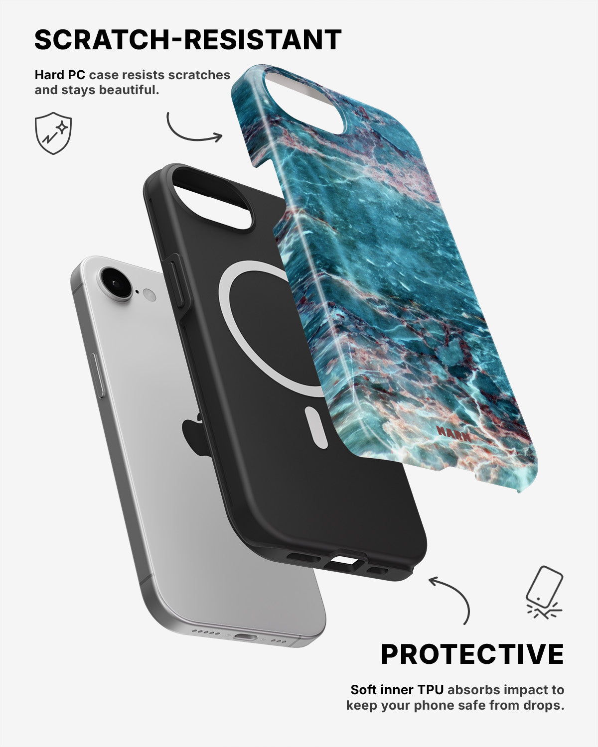 iPhone 17e Tough Case – Icy Marble - View 2