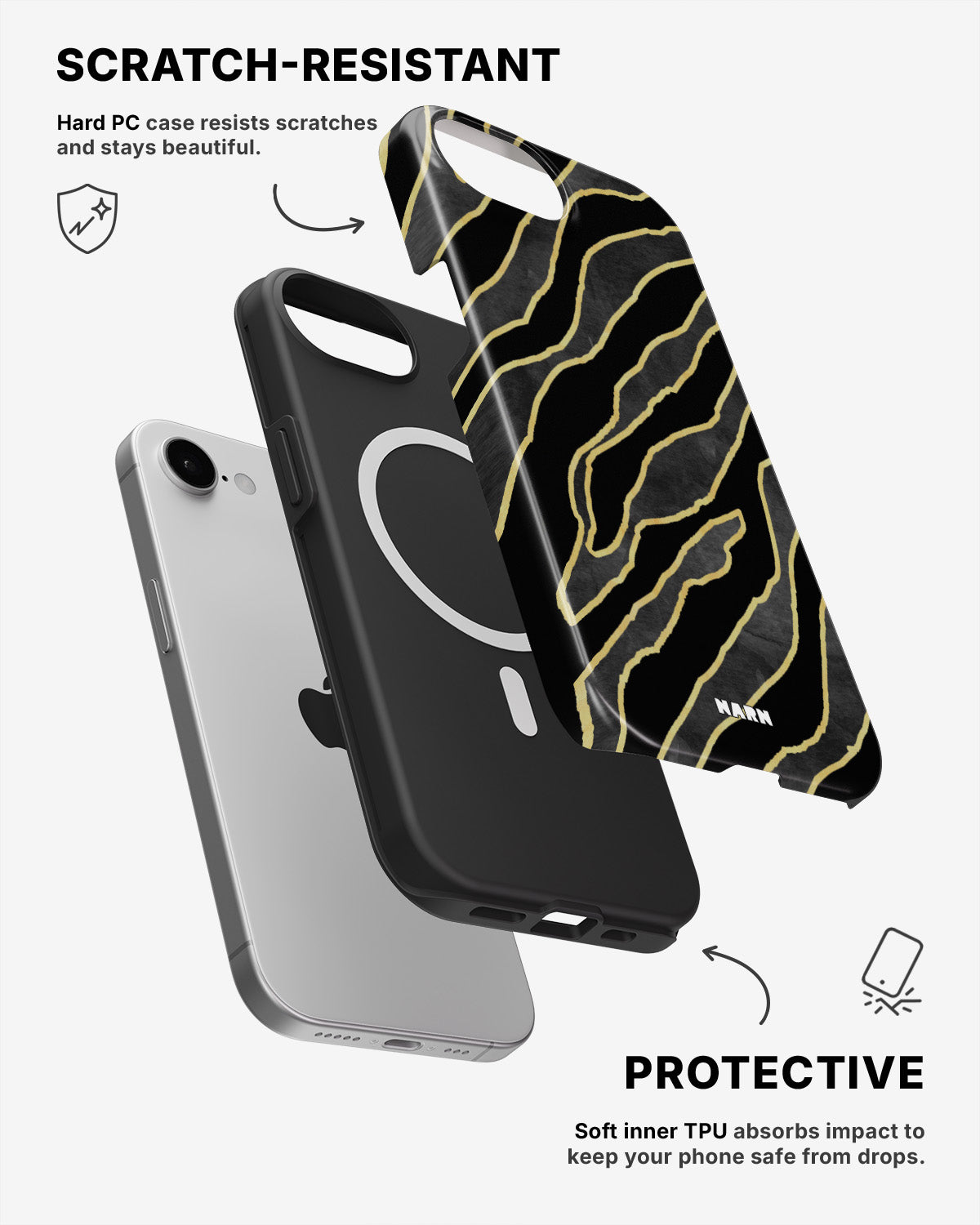 iPhone 17e Tough Case – Golden Zebra - View 2