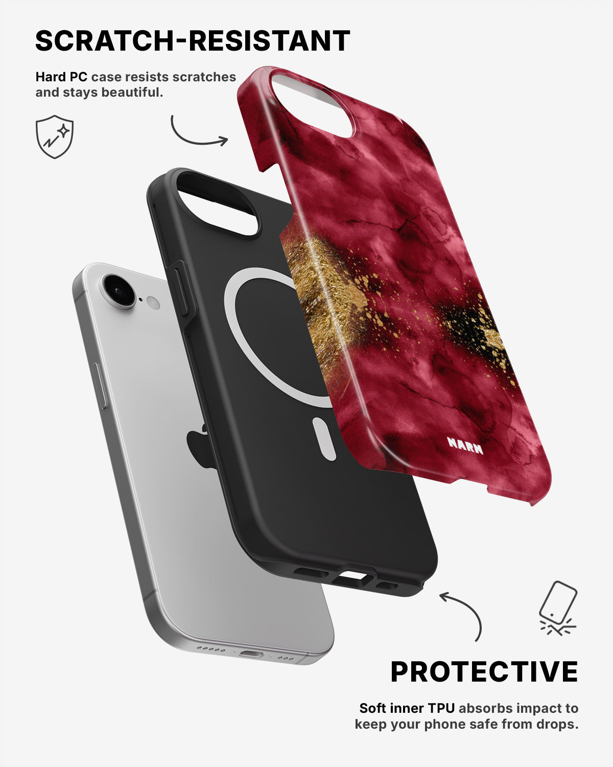 iPhone 17e Tough Case – Burgendy Shimmer - View 2