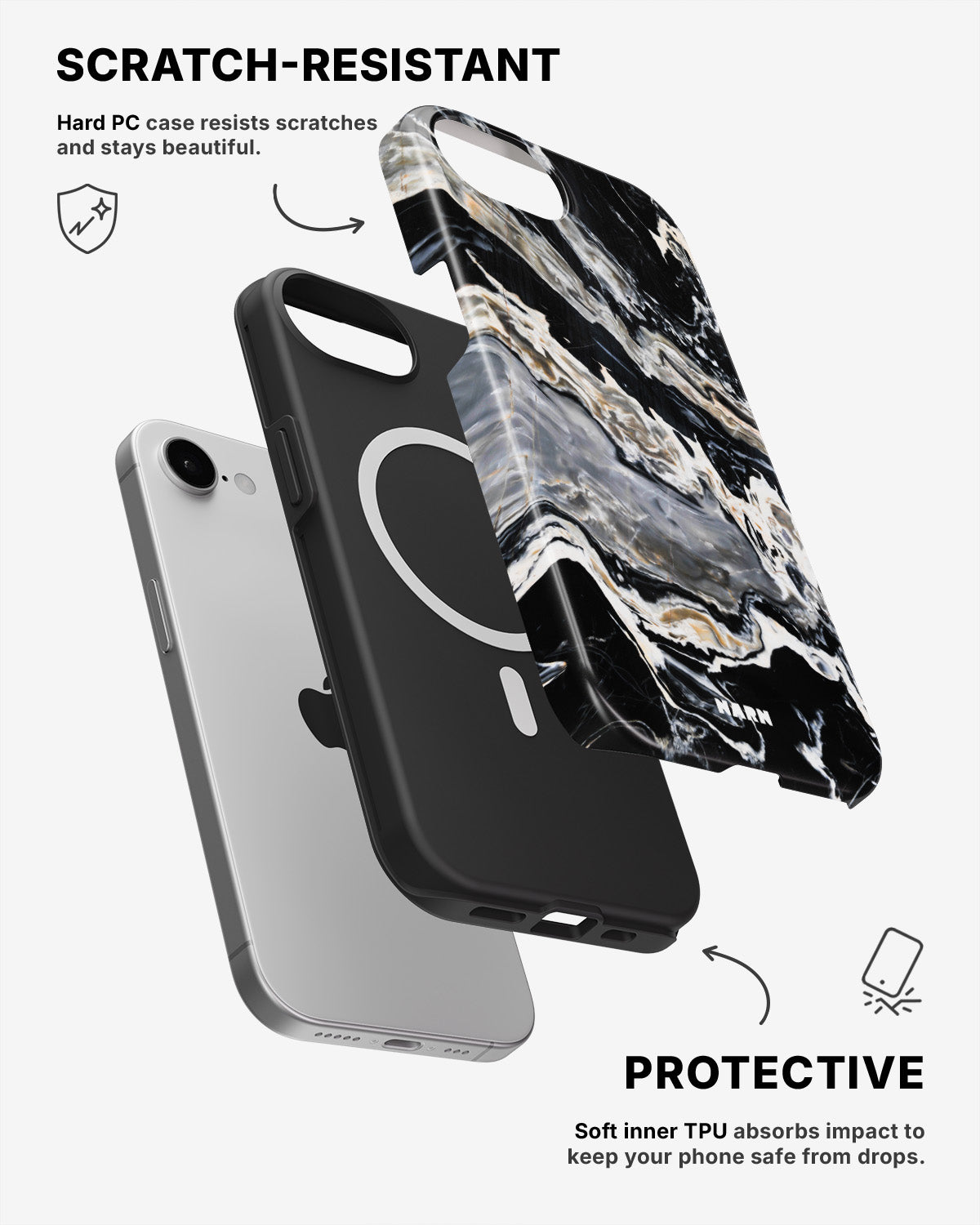 iPhone 17e Tough Case – Dark Swirl - View 2