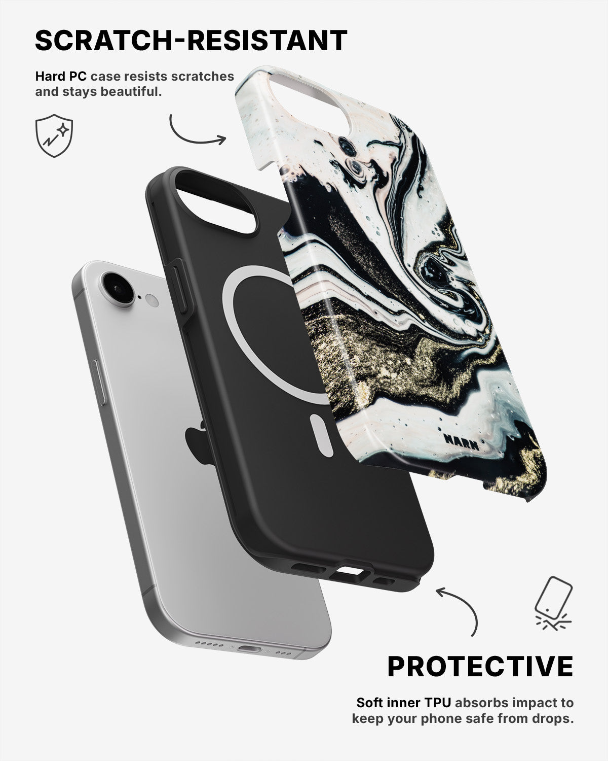 iPhone 17e Tough Case – Golden Swirl - View 2