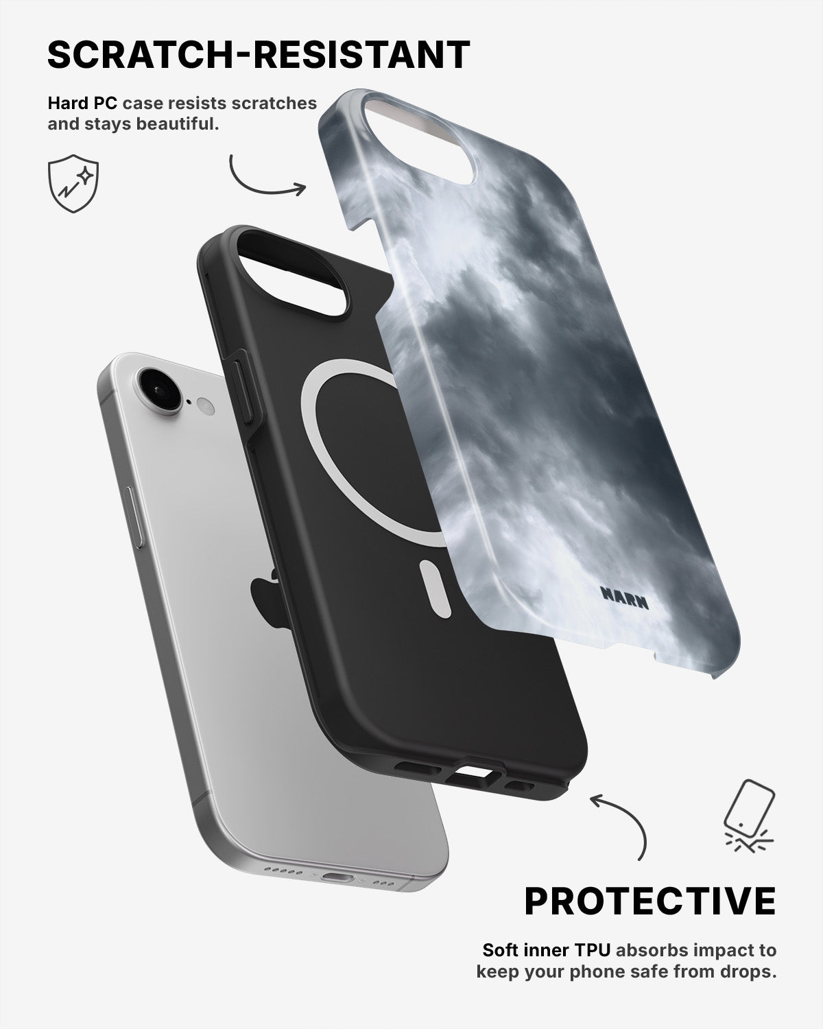 iPhone 17e Tough Case – Cloudy - View 2