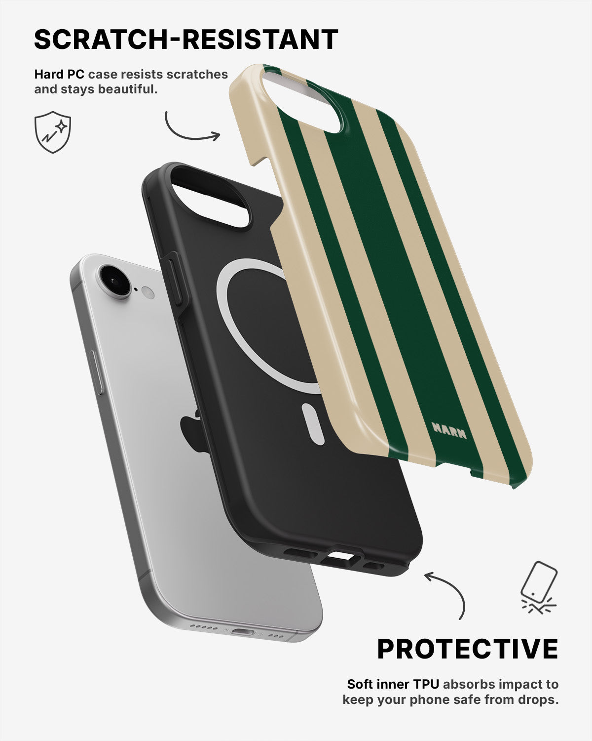 iPhone 17e Tough Case – Vert Stripe - View 2
