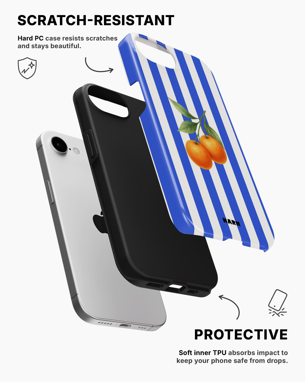 iPhone 17e Tough Case – Orange Stripes - View 2