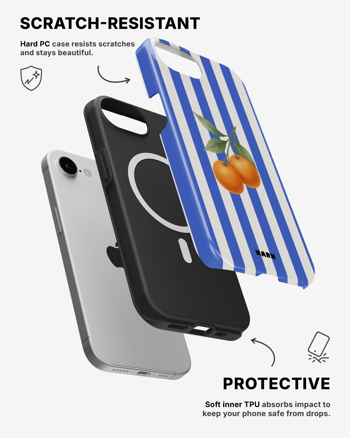 iPhone 17e Tough Case – Orange Stripes - View 2