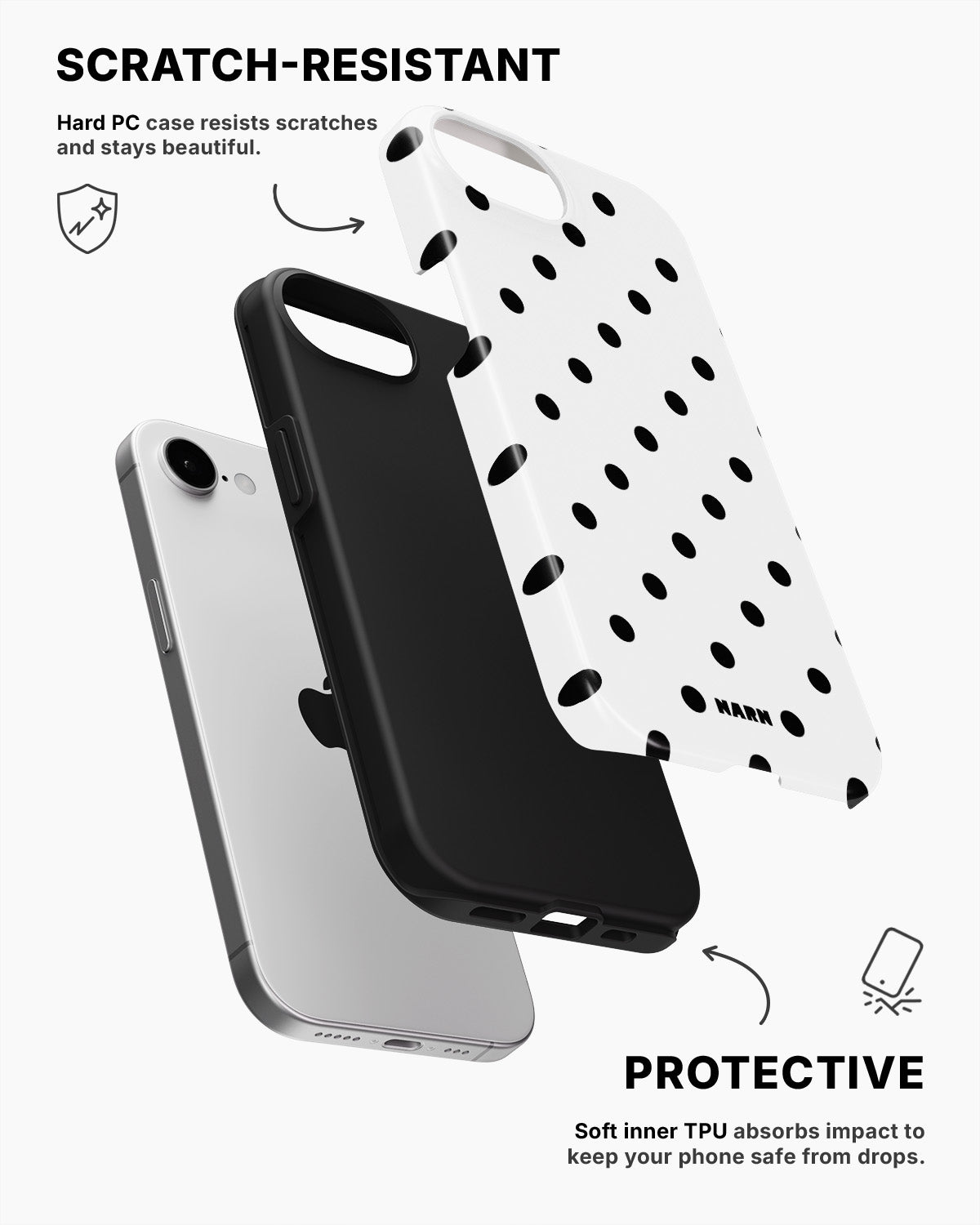 iPhone 17e Tough Case – Mono Dots - View 2