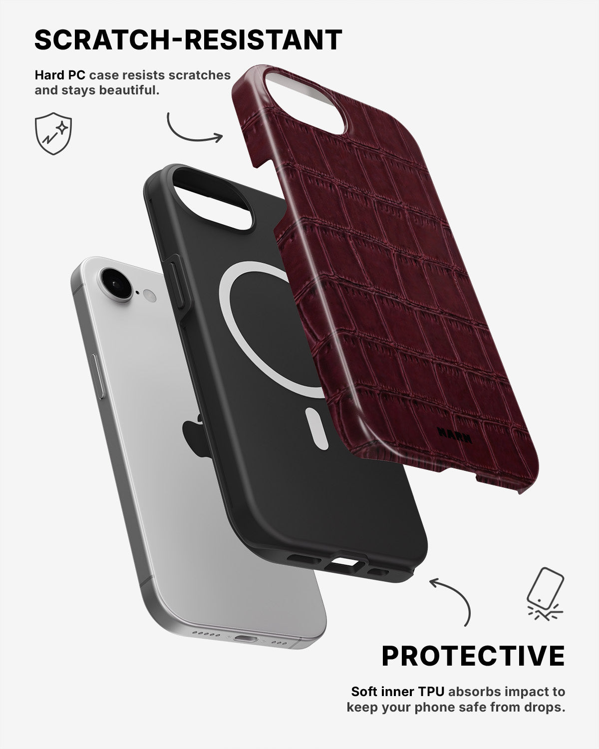 iPhone 17e Tough Case – Rouge Croc - View 2