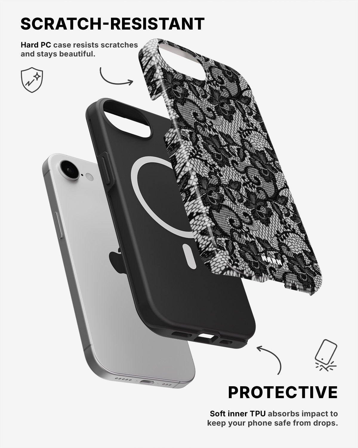 iPhone 17e Tough Case – Midnight Lace - View 2
