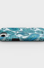 iPhone 17e Tough Case – Turquoise Paisley - View 3