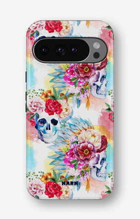 Google Pixel 10 Tough Case – Flowered Skulls - View 1
