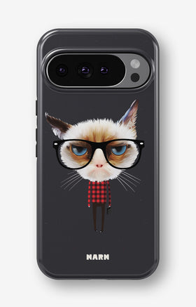 Google Pixel 10 Tough Case – Hipster Cat - View 1