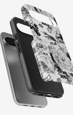 Google Pixel 10 Tough Case – Black & White Bloom - View 3