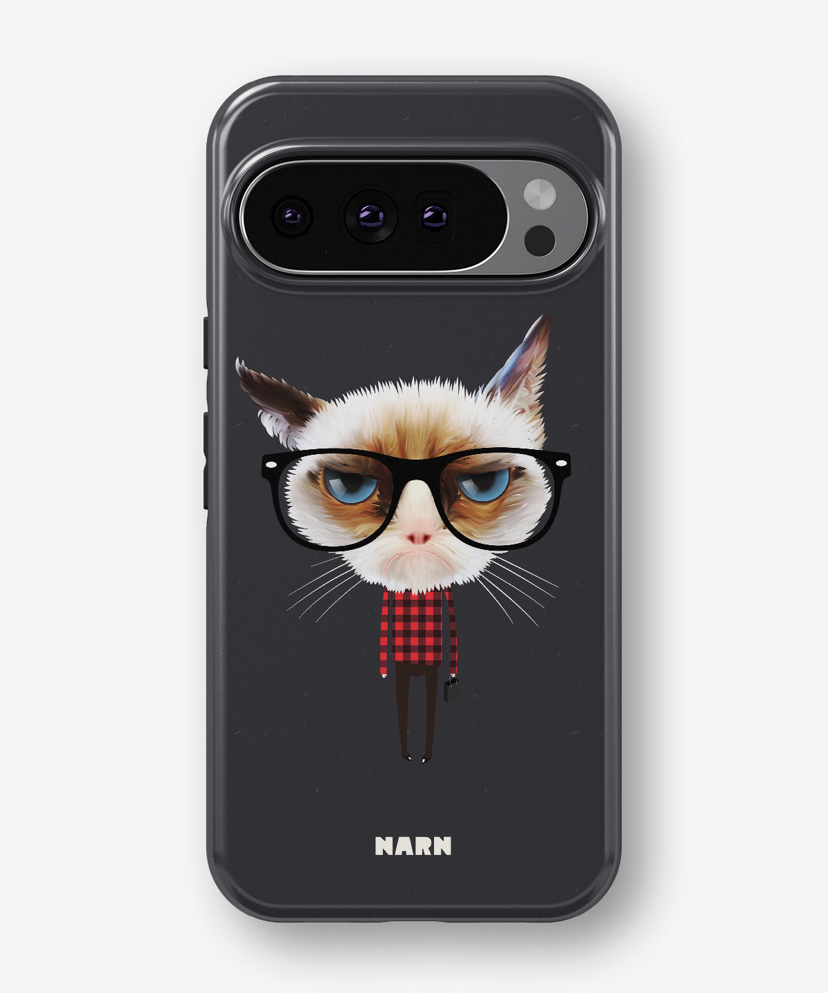 Google Pixel 10 Pro Tough Case – Hipster Cat - View 1