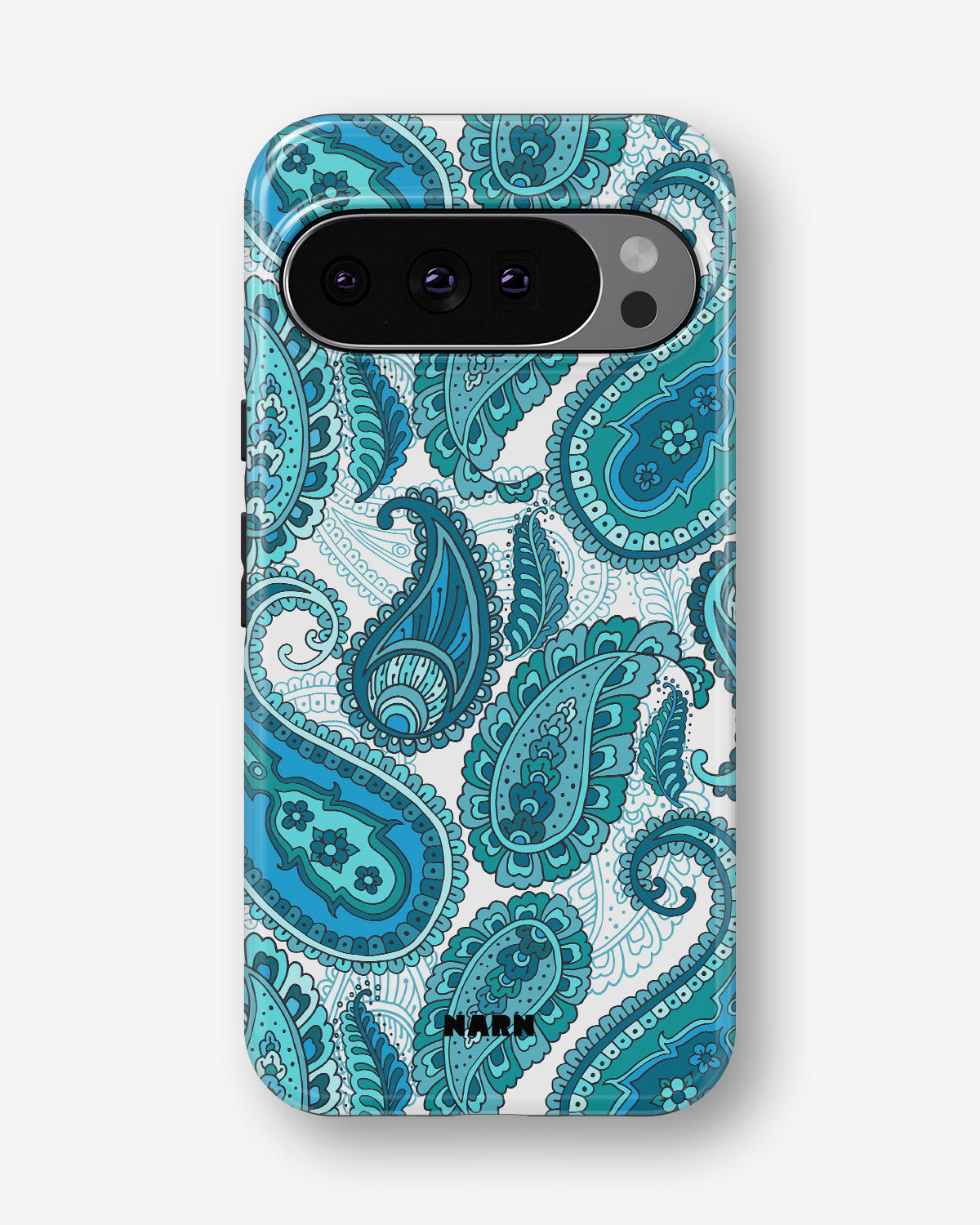 Google Pixel 10 Pro Tough Case – Turquoise Paisley - View 1