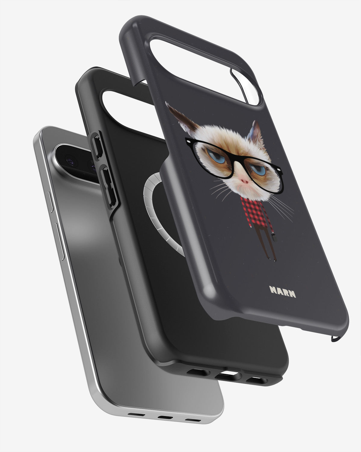 Google Pixel 10 Pro Tough Case – Hipster Cat - View 2