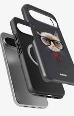 Google Pixel 10 Pro Tough Case – Hipster Cat - View 2