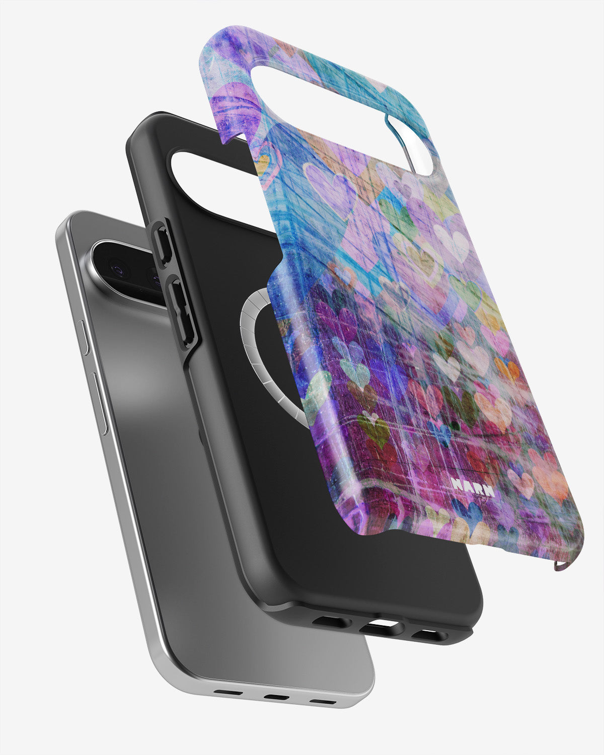 Google Pixel 10 Pro Tough Case – Purple Hearts - View 2