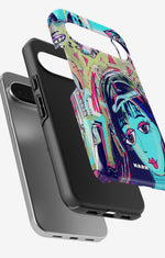Google Pixel 10 Pro Tough Case – Abstract Cat - View 3
