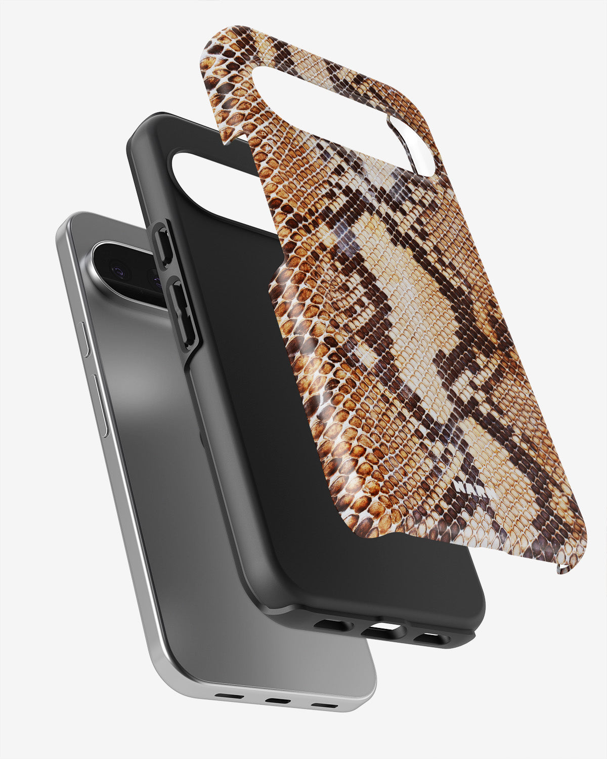 Google Pixel 10 Pro Tough Case – Brown Snakeskin - View 3