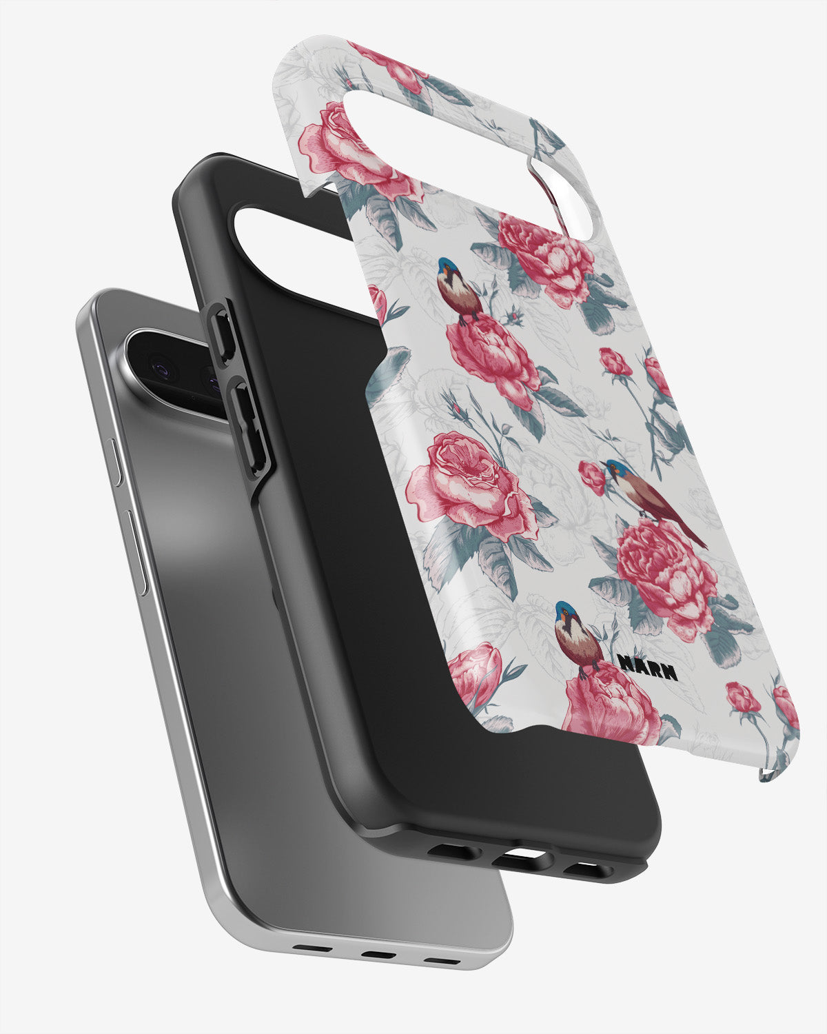 Google Pixel 10 Pro Tough Case – Birds Among Roses - View 3