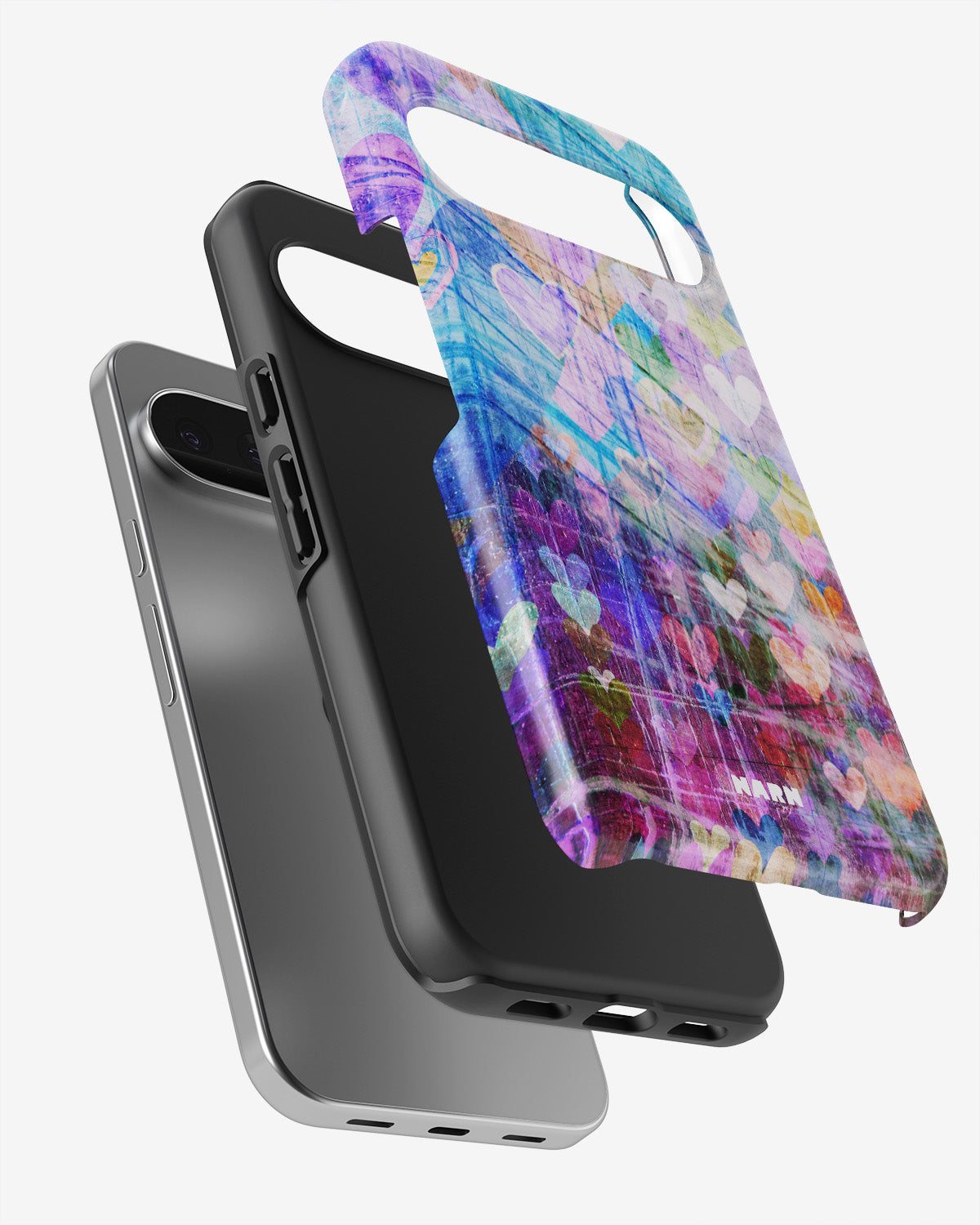 Google Pixel 10 Pro Tough Case – Purple Hearts - View 3