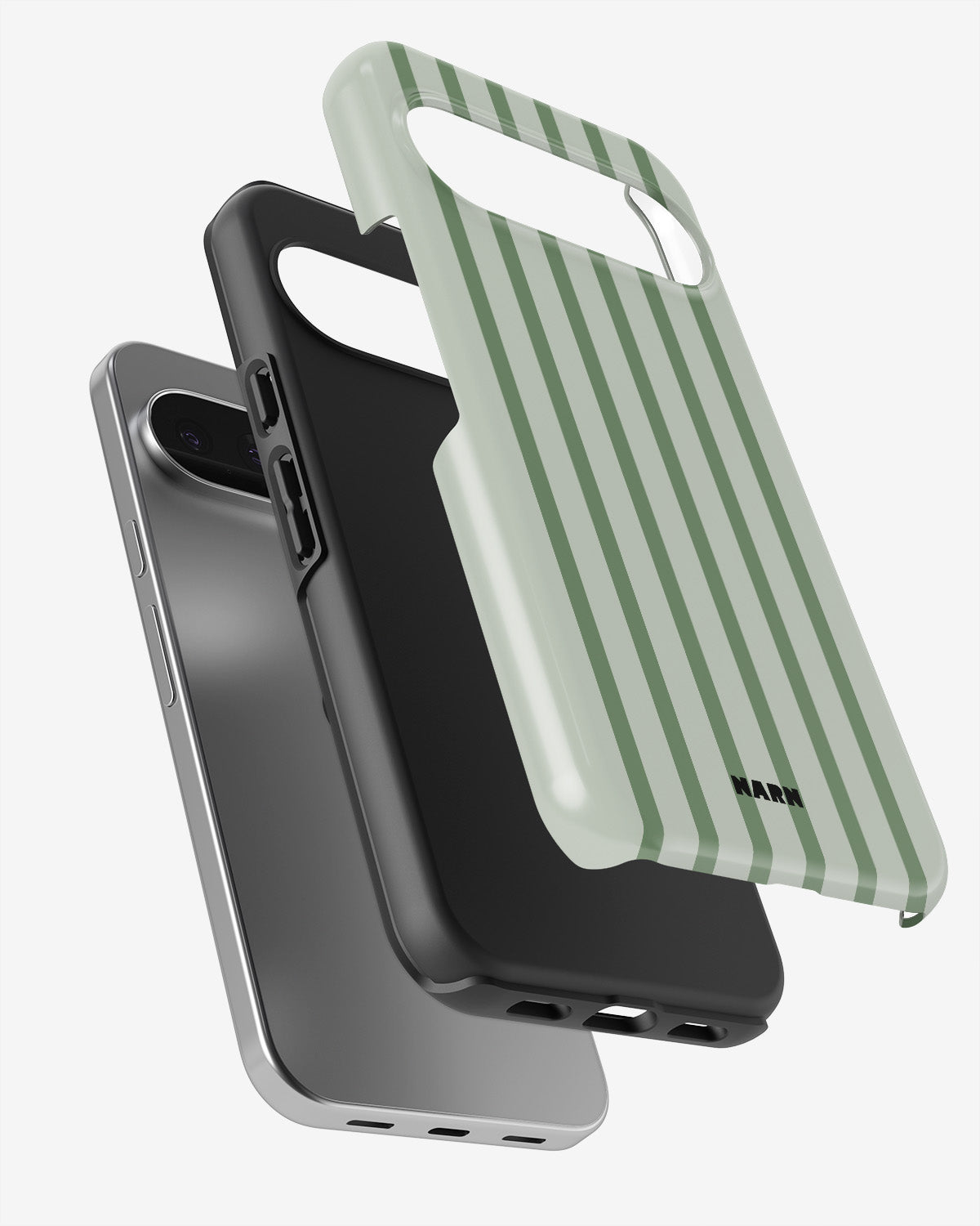 Google Pixel 10 Pro Tough Case – Sage Stripes - View 3