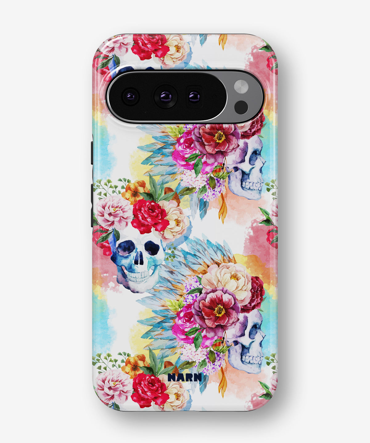 Google Pixel 10 Pro XL Tough Case – Flowered Skulls - View 1