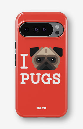 Google Pixel 10 Pro XL Tough Case – I Love Pugs - View 1