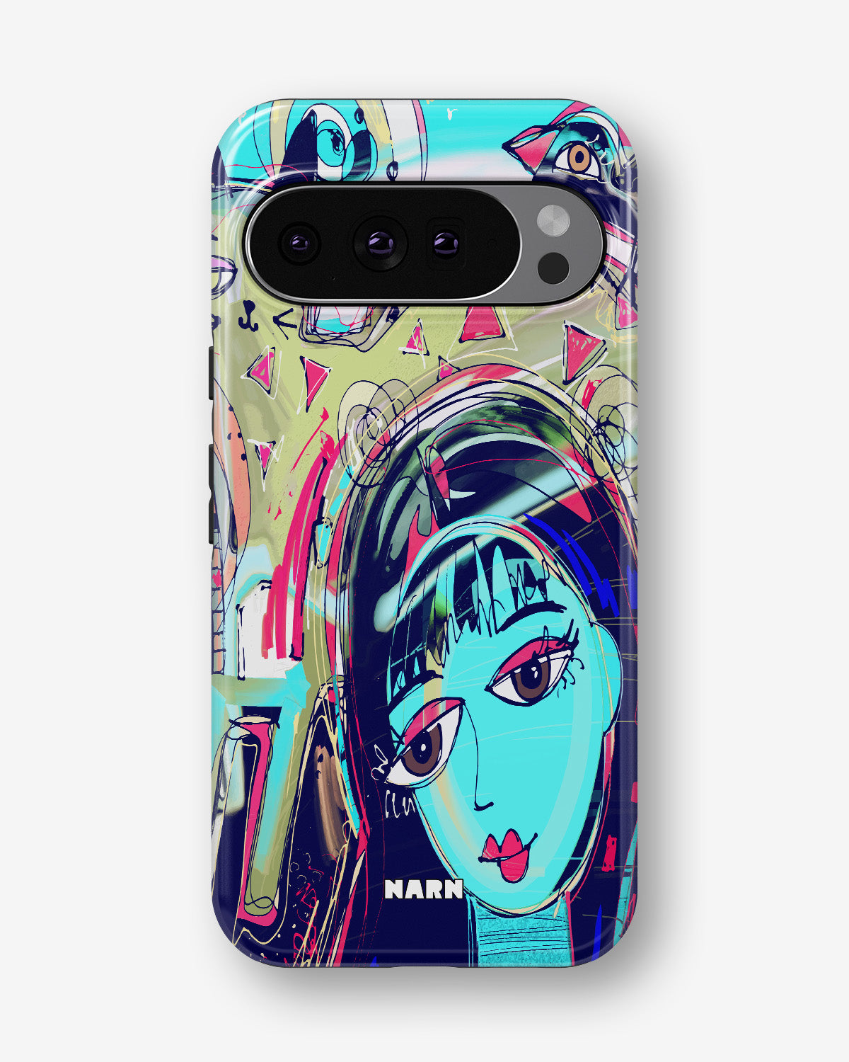 Google Pixel 10 Pro XL Tough Case – Abstract Cat - View 1