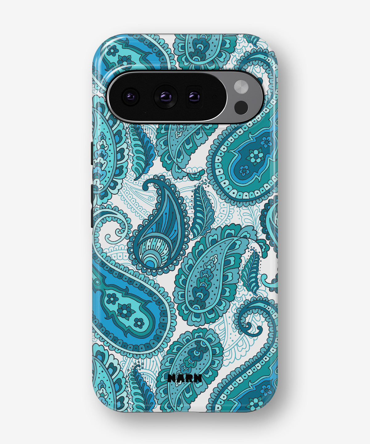 Google Pixel 10 Pro XL Tough Case – Turquoise Paisley - View 1