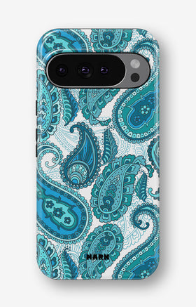 Google Pixel 10 Pro XL Tough Case – Turquoise Paisley - View 1