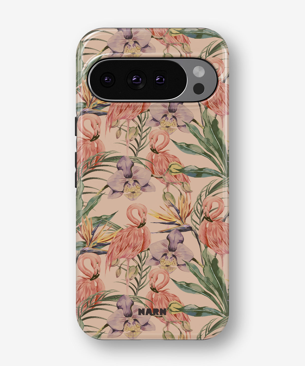 Google Pixel 10 Pro XL Tough Case – Flamingos & Flowers - View 1