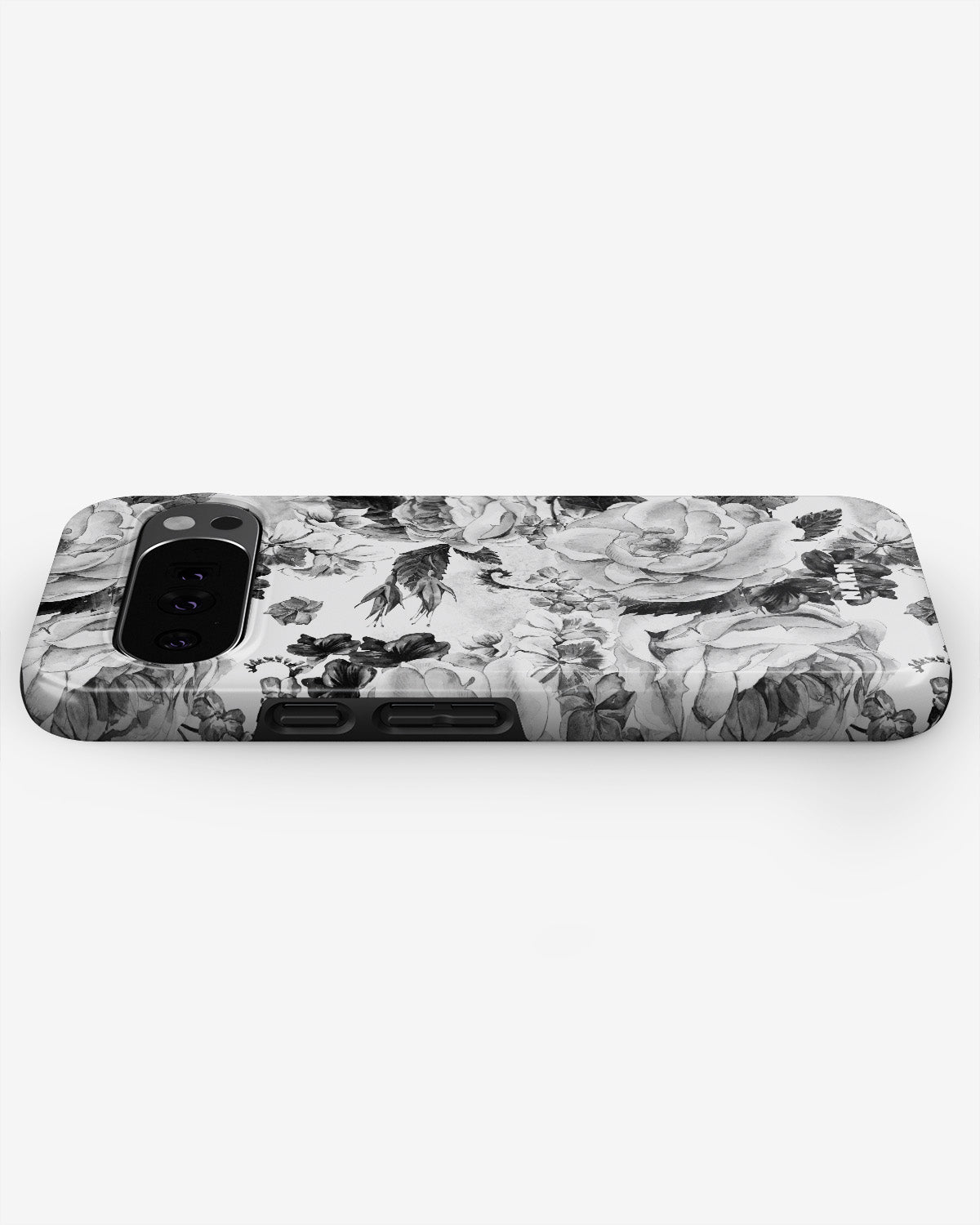 Google Pixel 10 Pro XL Tough Case – Black & White Bloom - View 2