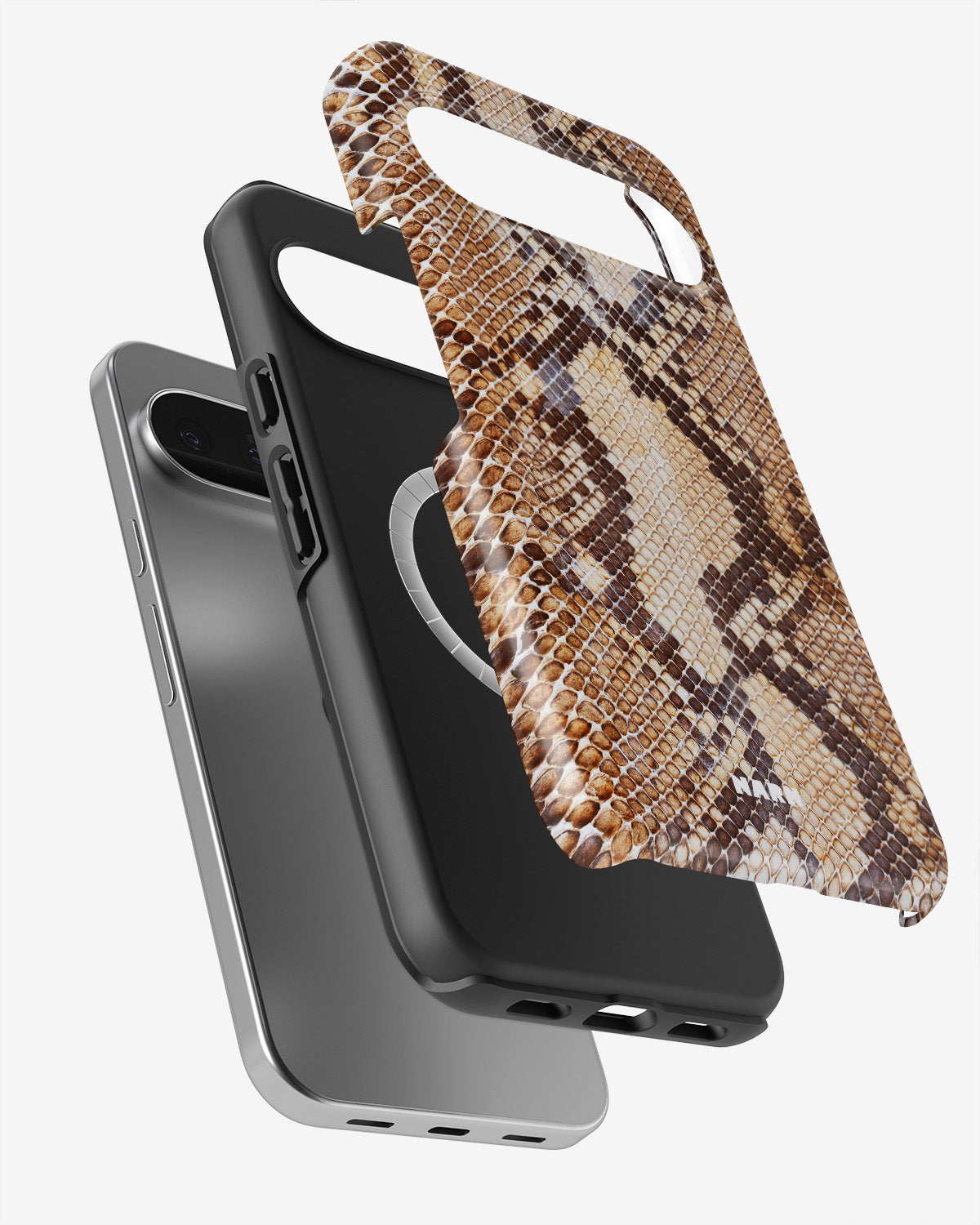 Google Pixel 10 Pro XL Tough Case – Brown Snakeskin - View 2