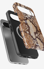 Google Pixel 10 Pro XL Tough Case – Brown Snakeskin - View 2