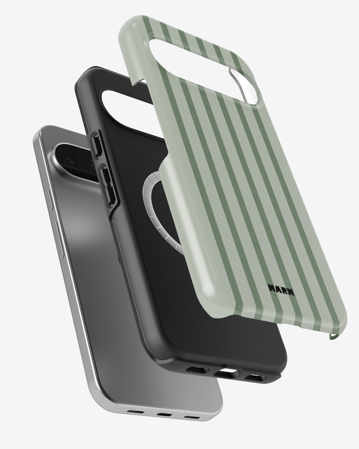 Google Pixel 10 Pro XL Tough Case – Sage Stripes - View 2